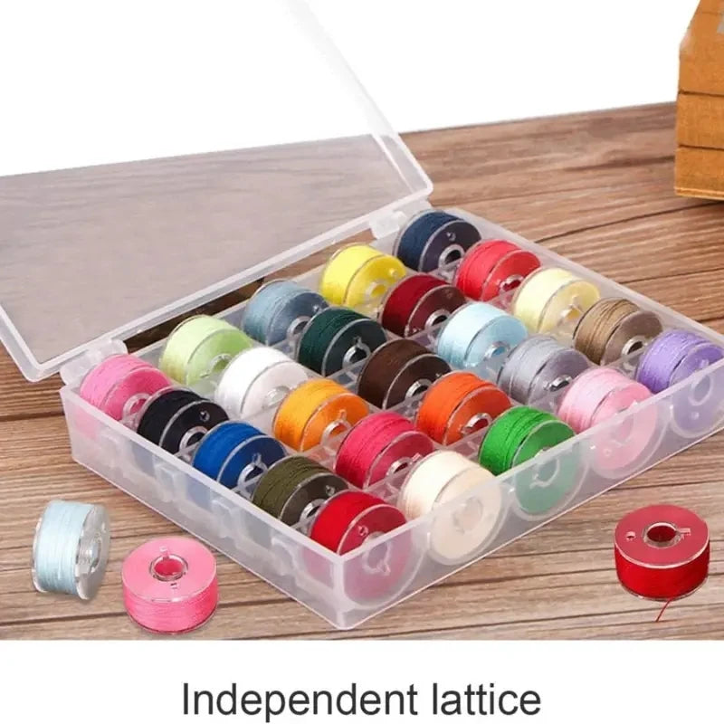 1pc Sewing Machine Empty Bobbin Storage Organizer 25 Slots Transparent Plastic