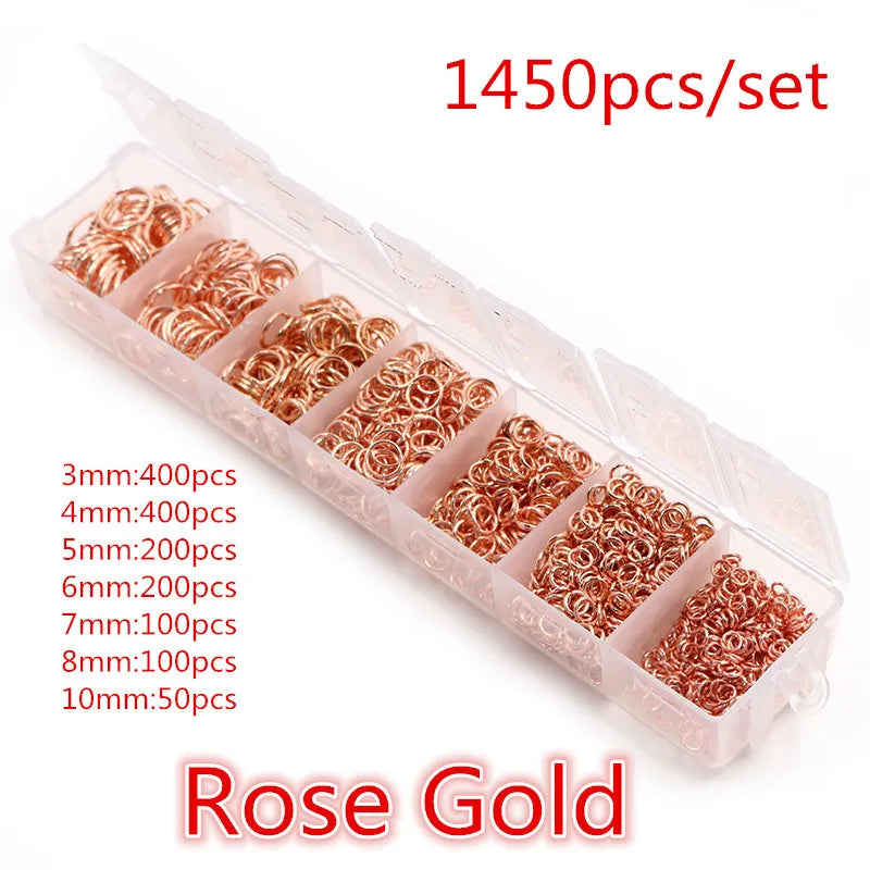 Box 3/4/5/6/7/8 10mm 8-Colors Open Jump Rings Link Loop Connector
