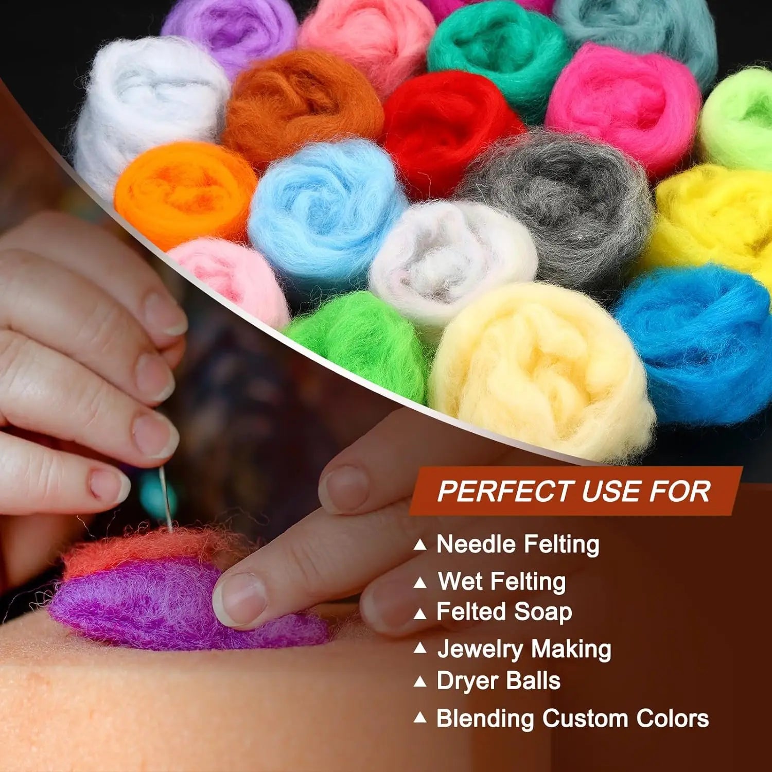 Needle Felting Wool Fibre Wool Roving for DIY Craft Materials,
