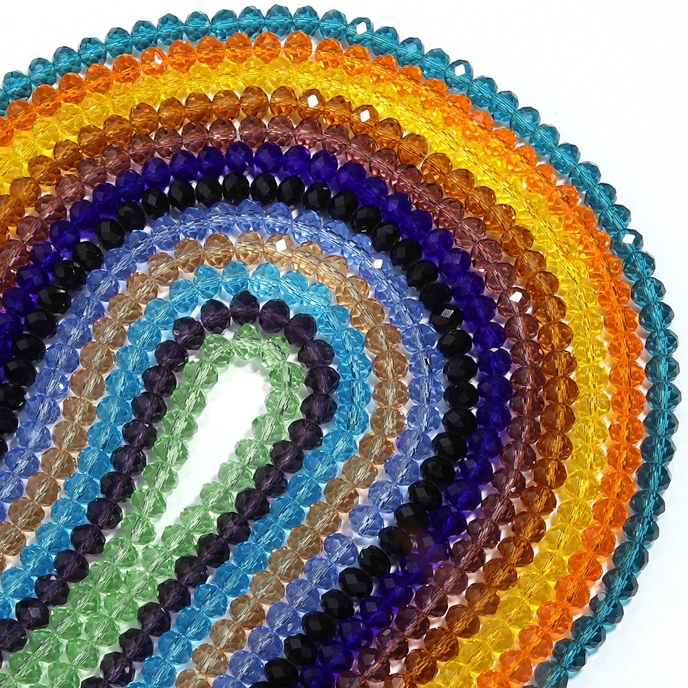 3/4/6/8/10mm Clear Color 3/4/6/8/10mm Clear Color Glass Loose Spacer Abacus Beads