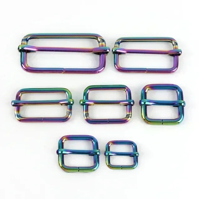 5/10Pc 20-50mm Metal Slides Tri-glides Wire-formed Roller Pin Buckles Strap Slider Adjuster for Bags Garment Leather Accessories