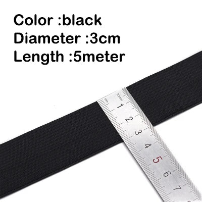 5Meters Sewing Elastic Band Heavy Stretch High Elasticity Knit White/black/10-60MM