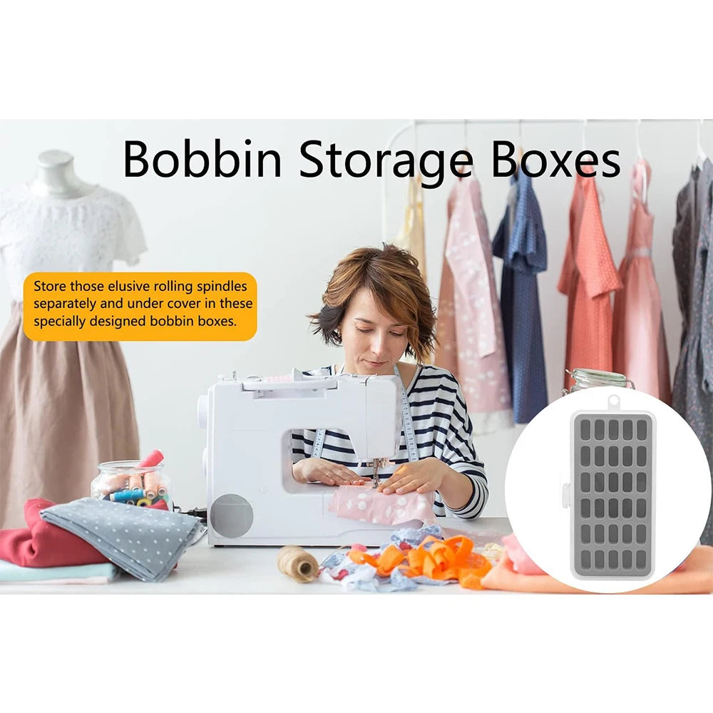 30 Grid Bobbin Storage Boxes Empty Plastic Thickened Sponge
