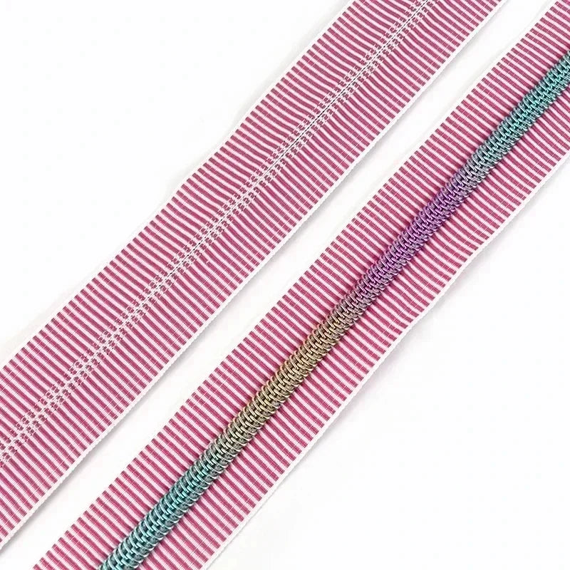 1/2/5Meters 5# Stripe Sewing Coil Zipper for Nylon Zips Bags Garment Decor Zip Tape By Meter Zippers Repair Kit DIY Accessories