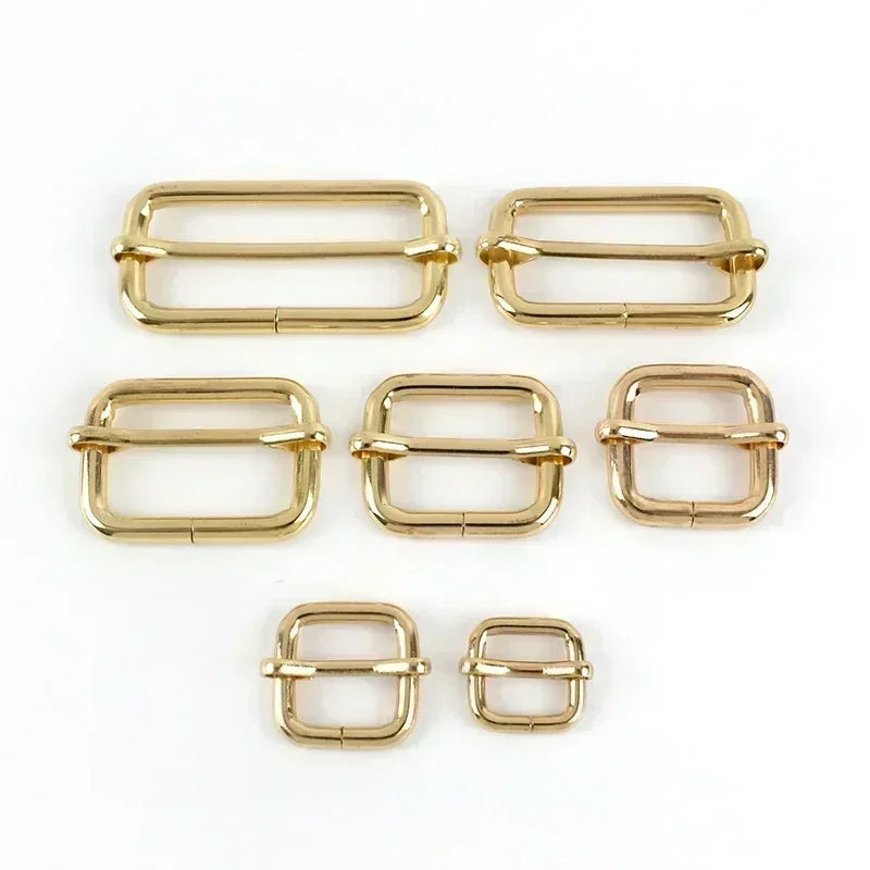 5/10Pc 20-50mm Metal Slides Tri-glides Wire-formed Roller Pin Buckles Strap Slider Adjuster for Bags Garment Leather Accessories
