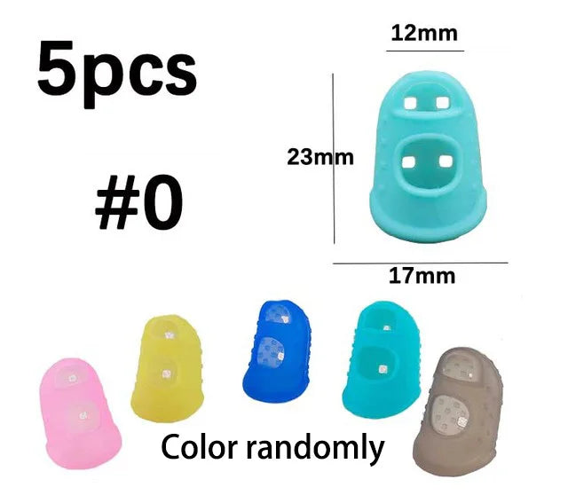5pcs/Lot Multifunctional Silicone Thimbles Hollowed Out Breathable Protective Finger Sleeve