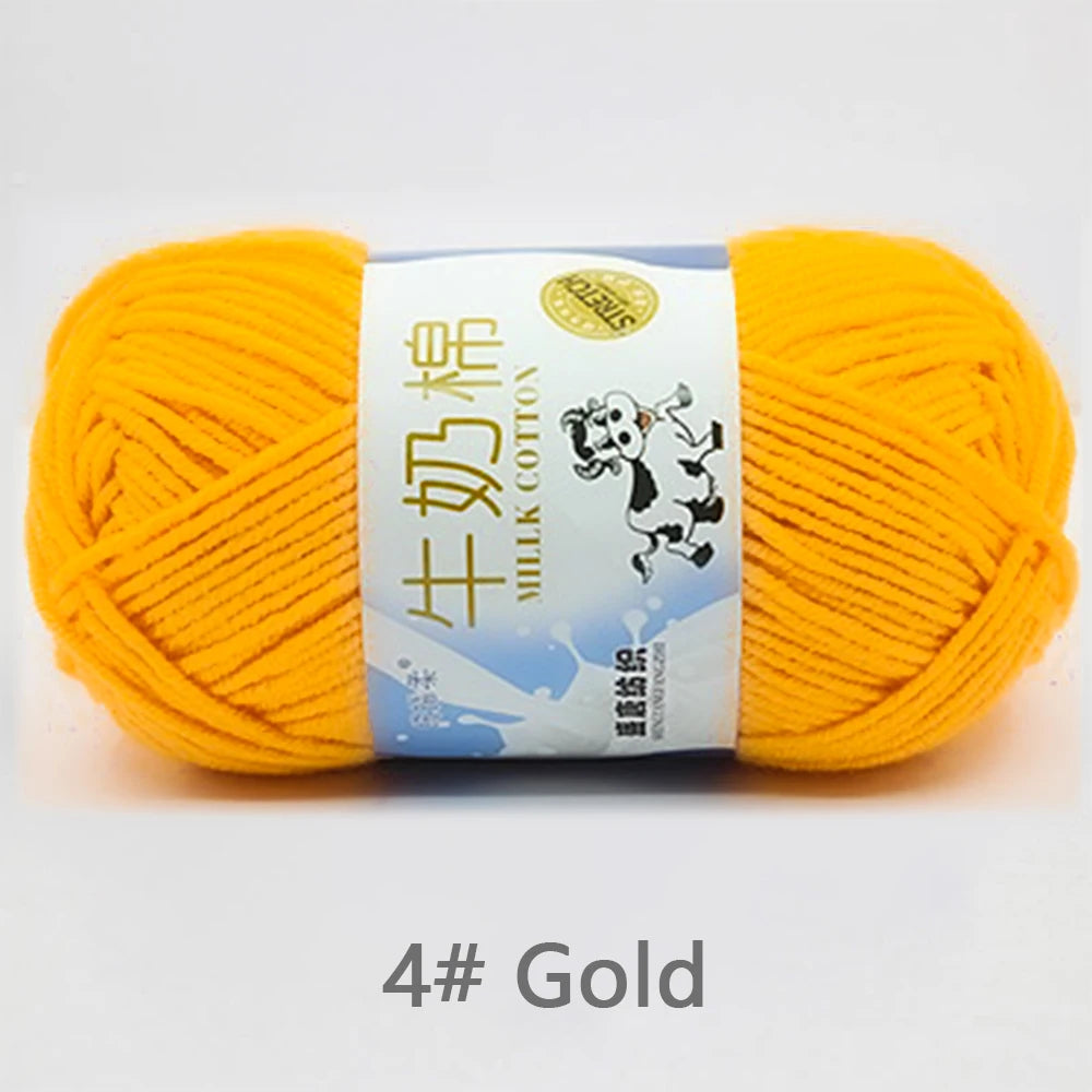 New 5Pcs colorful Soft Milk Cotton 5Ply Yarn Children, Adults