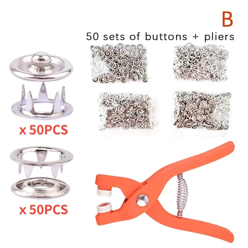 Snaps Buttons Pliers Set Snap Fasteners Sewing Buttons Press Studs