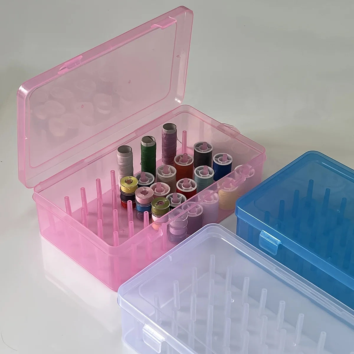 42Spool Thread Storage Box Durable Transparent PP with Safety Lock,