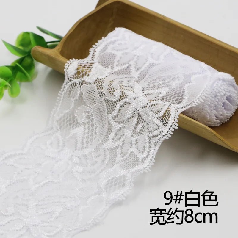 1Meter Elastic Lace Ribbon Crafts Fabric Lace Trimming Home Garment