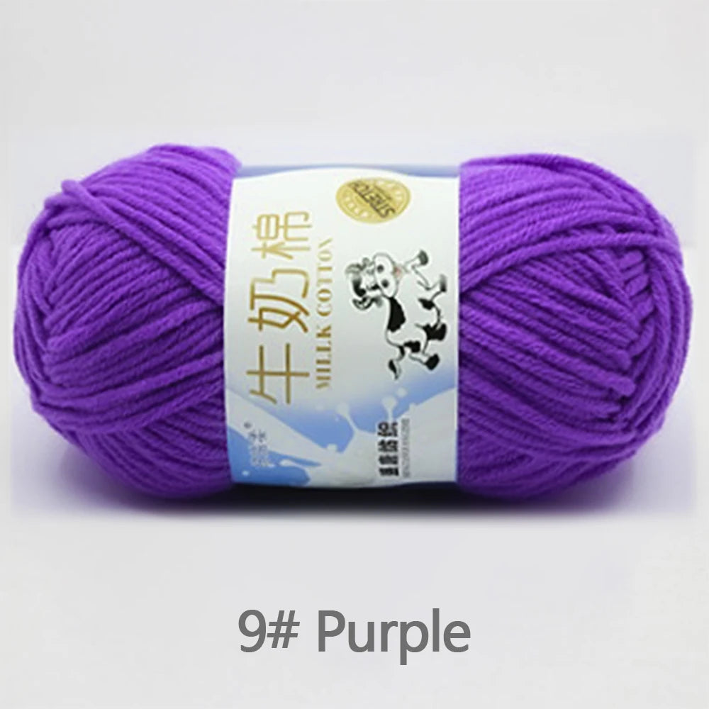 New 5Pcs colorful Soft Milk Cotton 5Ply Yarn Children, Adults