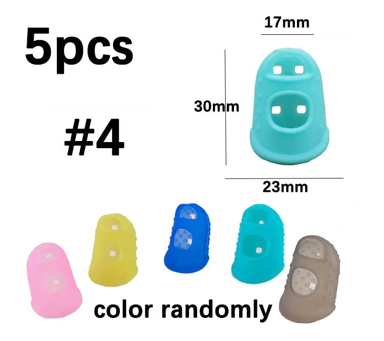 5pcs/Lot Multifunctional Silicone Thimbles Hollowed Out Breathable Protective Finger Sleeve