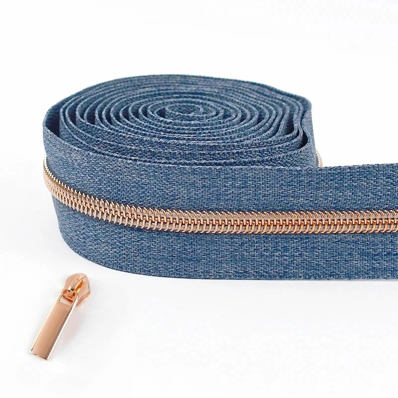 1-10M 5# Nylon Zippers for Sewing  with Slider Decoration  Kit