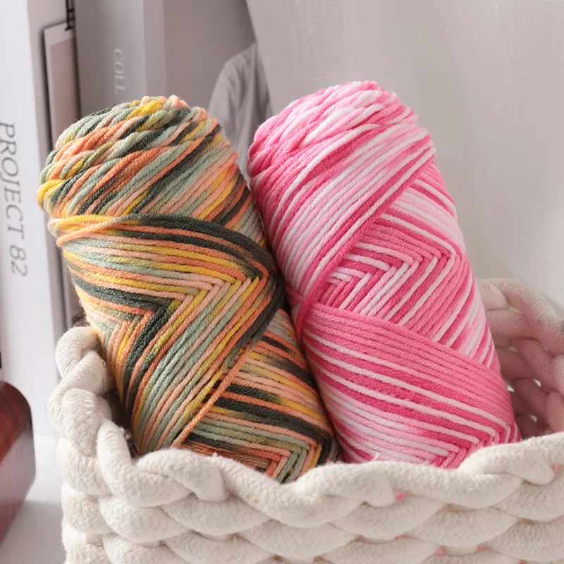 300g Halo Dyed 5-Strand Dyed Milk Cotton woven Crochet Yarn