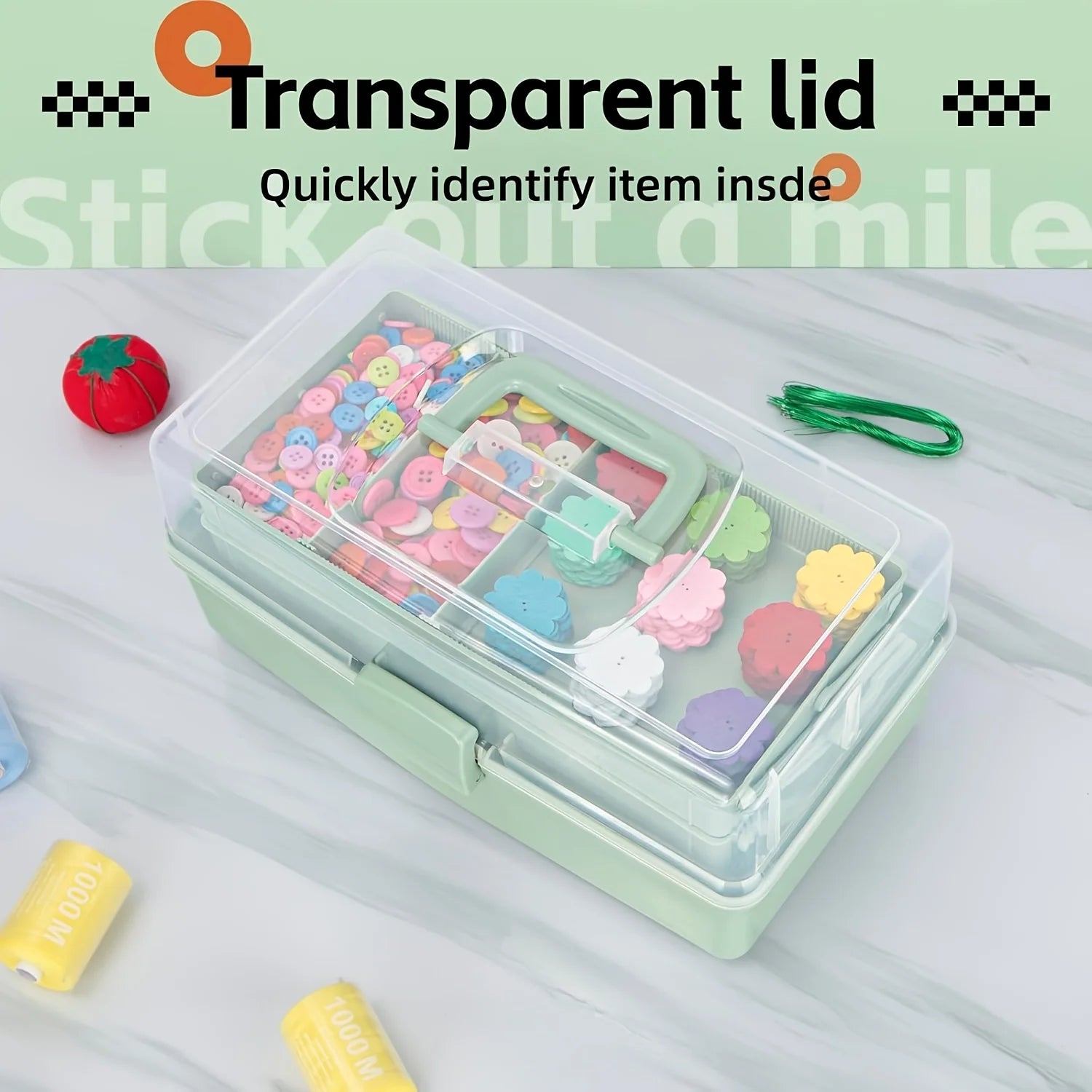 3-Layer Multipurpose Craft Organizers and Storage with Adjustable Dividers, Portable