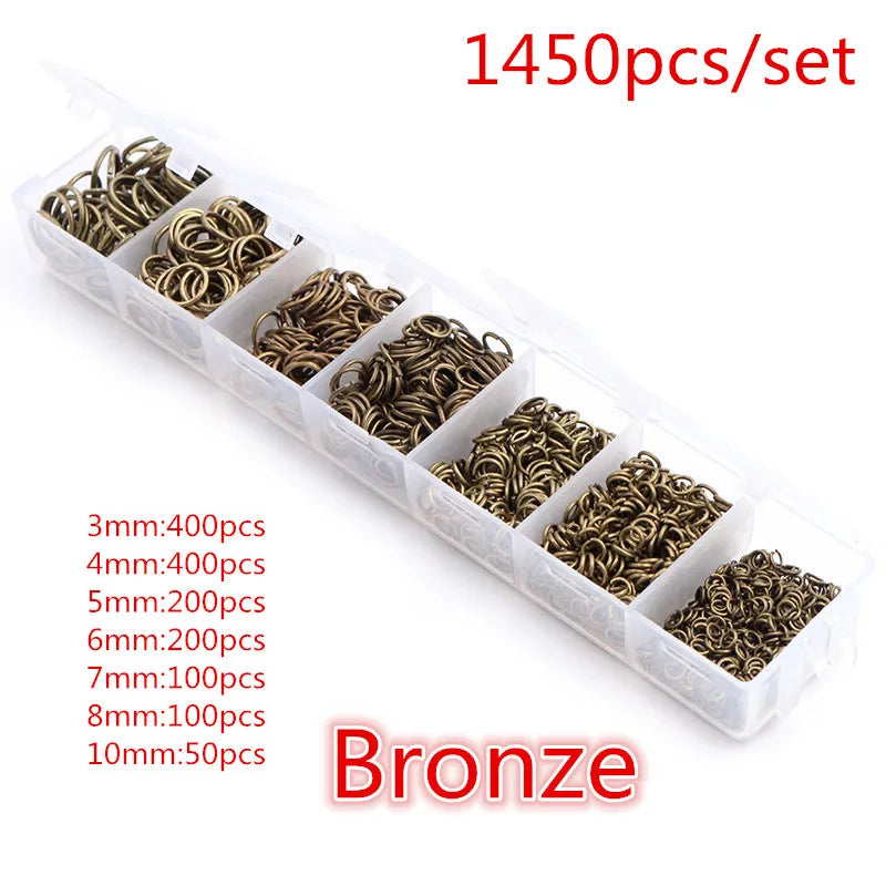 Box 3/4/5/6/7/8 10mm 8-Colors Open Jump Rings Link Loop Connector