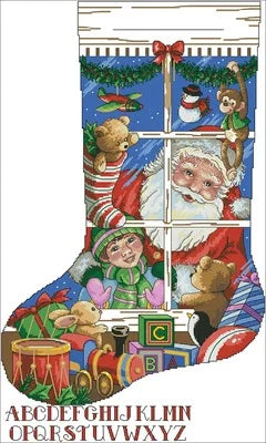 Christmas sock , 100% cotton threads Counted Cross stitch sets Kit 4