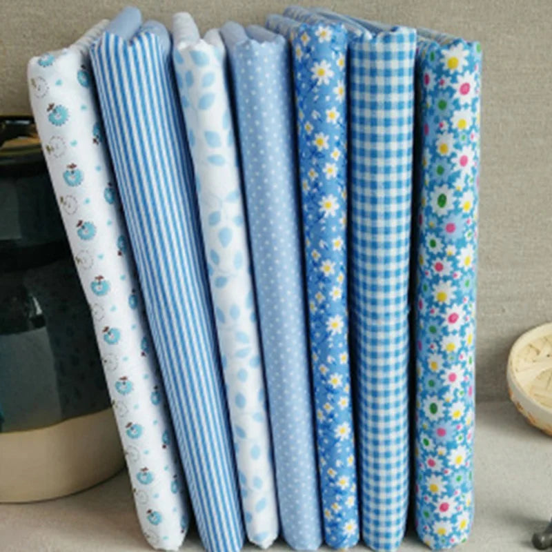 Vintage Floral Series 7 Pieces Pre-Cut Thick Cotton Quilt Fabric