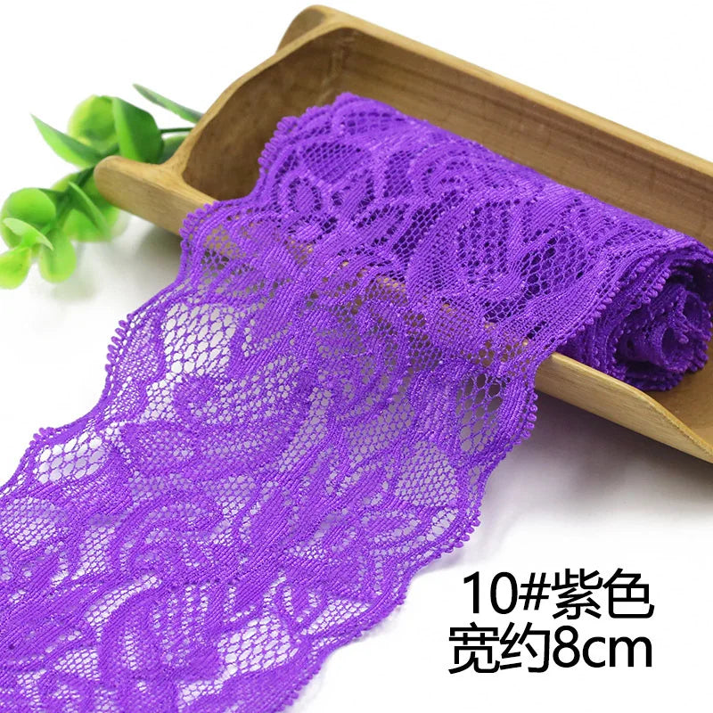 1Meter Elastic Lace Ribbon Crafts Fabric Lace Trimming Home Garment