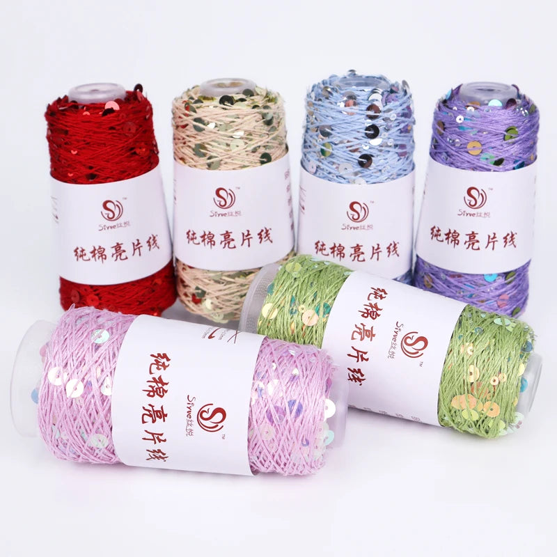 3mm+6mm sequin thread, pure cotton, hand-woven DIY yarn, special price