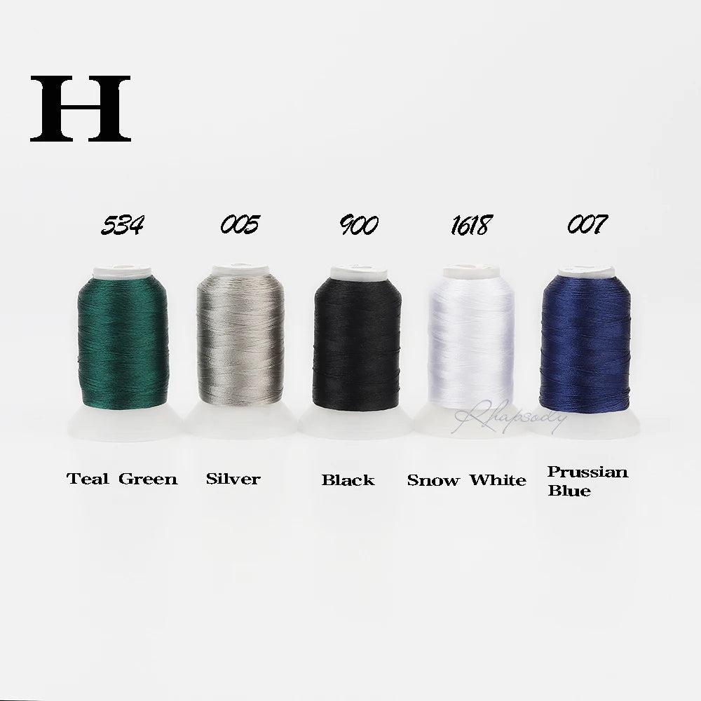 Rhapsody 40WT Polyester Embroidery Machine Thread 550Y 60 Colors