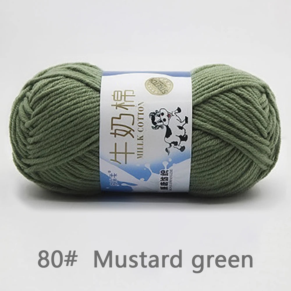 New 5Pcs colorful Soft Milk Cotton 5Ply Yarn Children, Adults