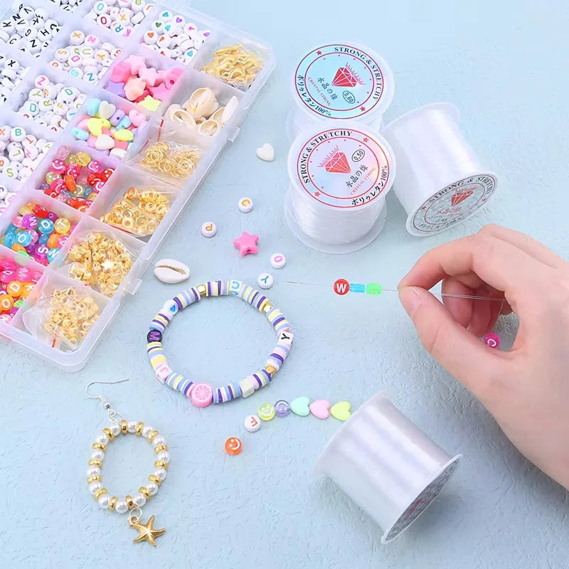 100M Plastic Crystal Beading Fishing Line No Elastic Jewelry Wire