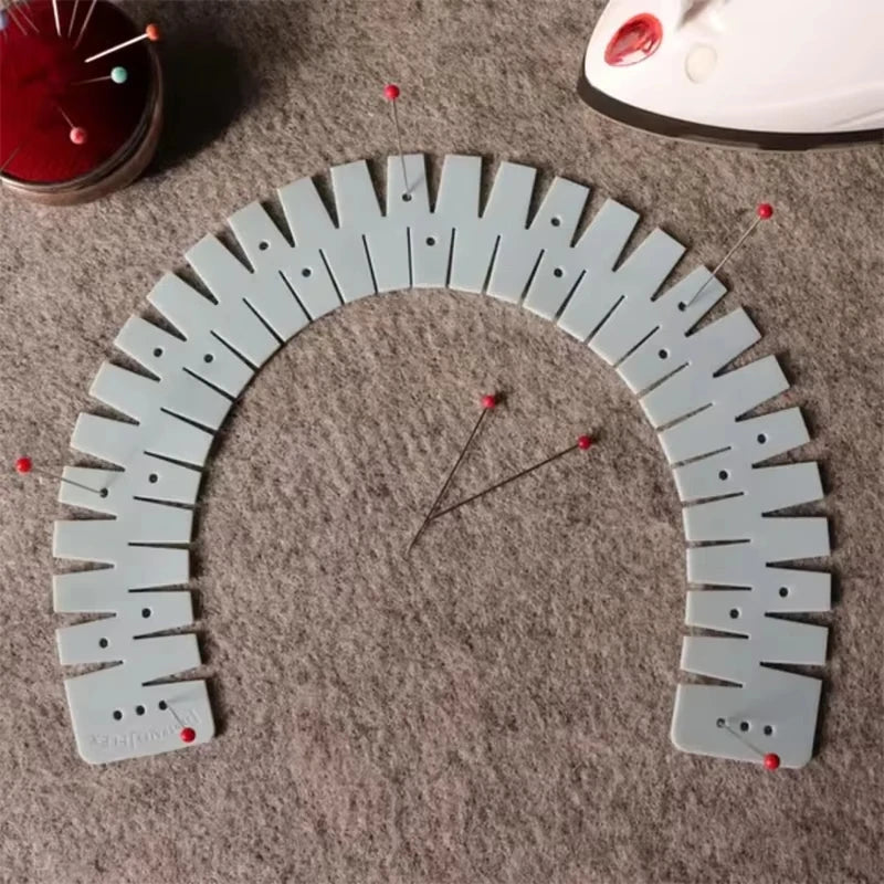 1pc Silicone Hemmer Flexible Sewing Tool Hem Ruler Auxiliary Tool