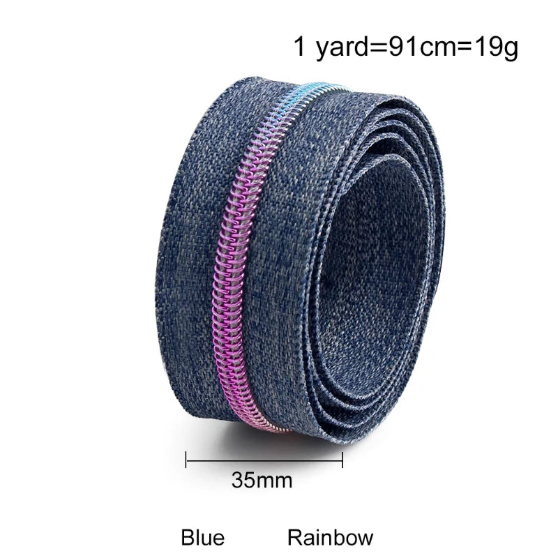 1/3/5 yards #5 Nylon striped zipper strap sewn and woven