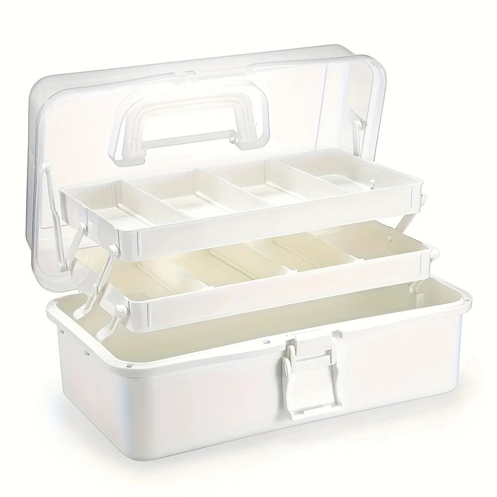 3-Layer Multipurpose Craft Organizers and Storage with Adjustable Dividers, Portable