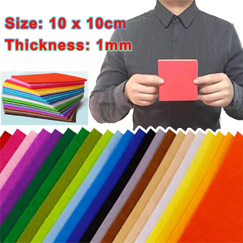 10-40Pcs Felt Fabric Sheets Assorted Colors Non-Woven 1mm Thick Square