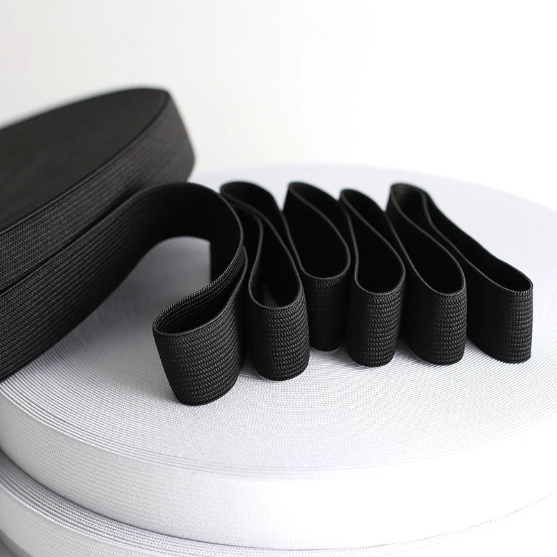 5Meters Sewing Elastic Band Heavy Stretch High Elasticity Knit White/black/10-60MM