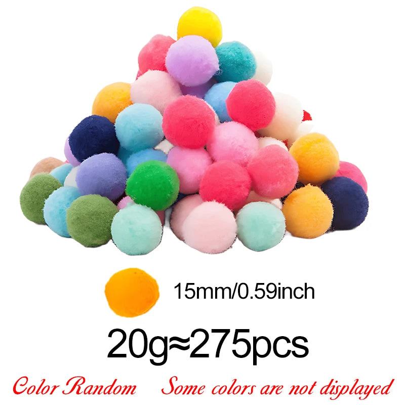 20g/Pack Colorful Pompoms Soft Round Pompom Fluffy Ball DIY Craft