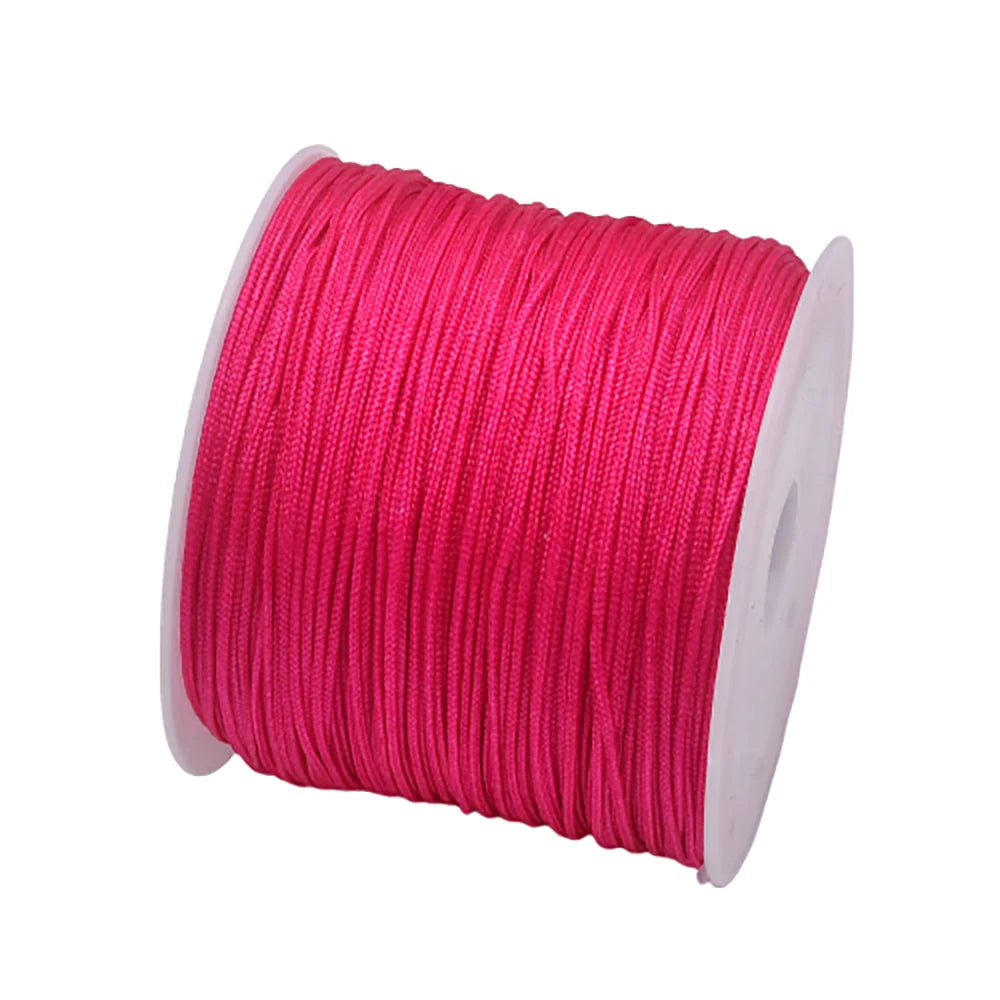 50Yds 0.8mm Nylon Cord For Jewelry Beading Braided Nylon Satin String