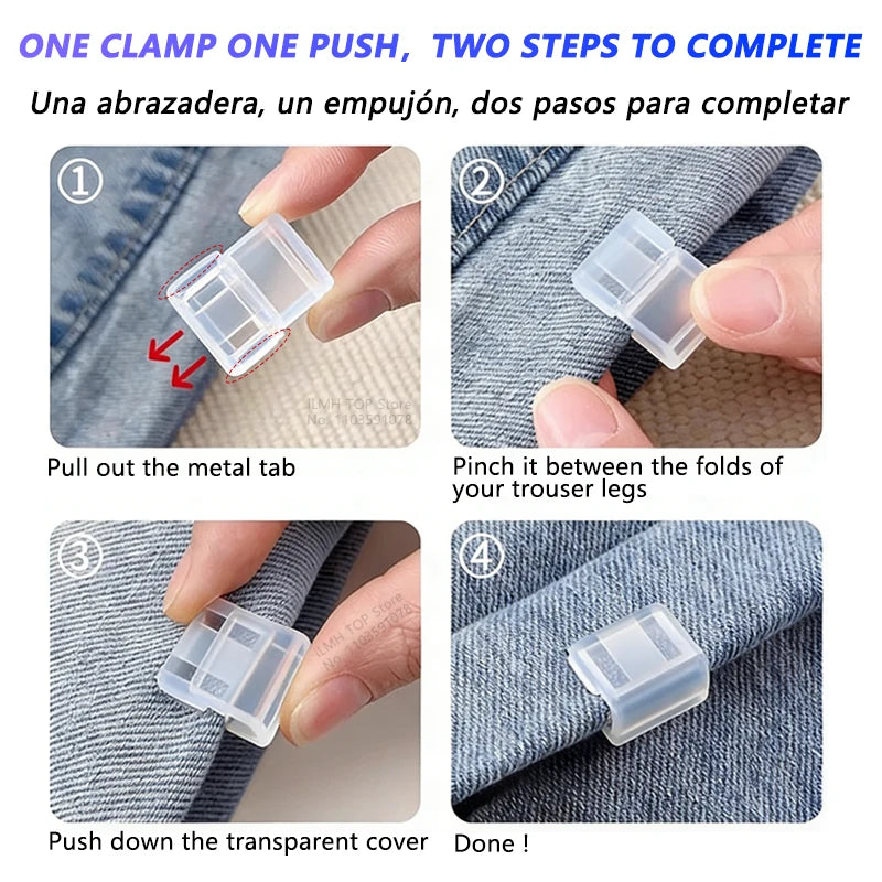 4~10PCS Invisible Leg Shortening, Non-Slip Pants Edge Clip