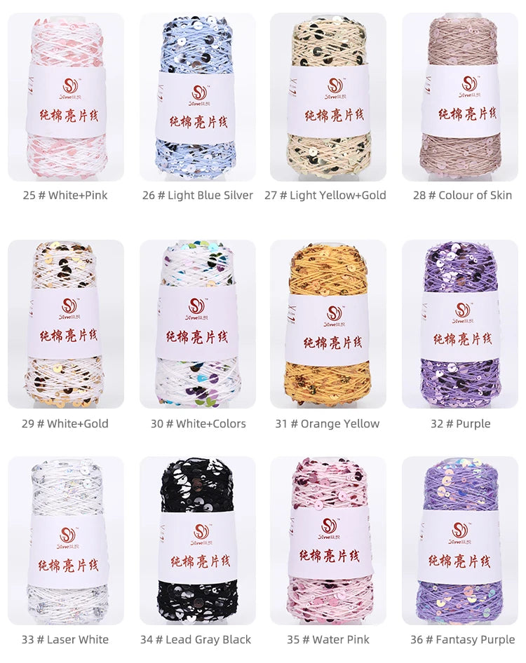 3mm+6mm sequin thread, pure cotton, hand-woven DIY yarn, special price