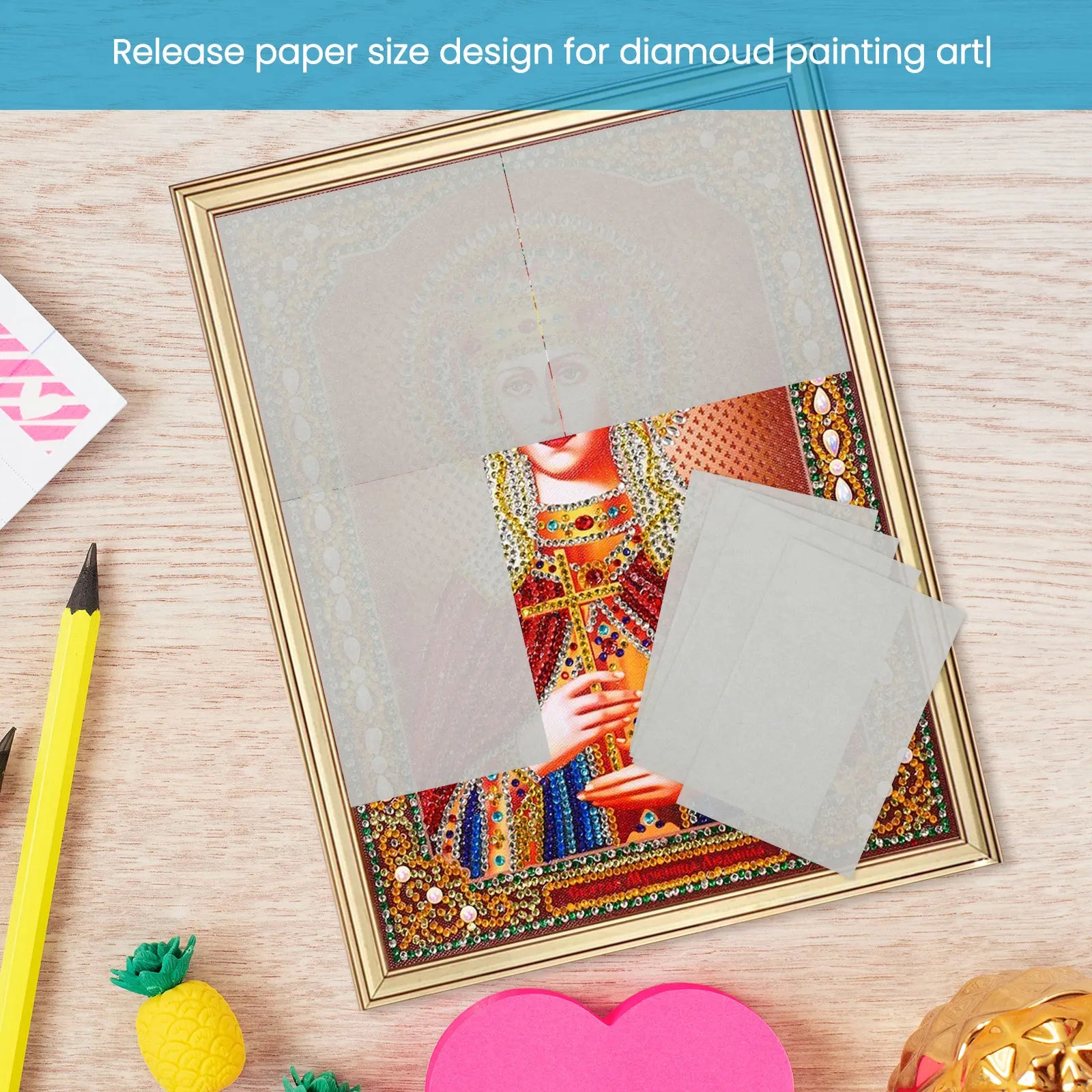220 Sheets Diamond Painting Paper Double-Sided Non-Stick Cover Replacement Tool