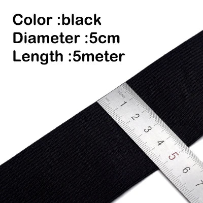 5Meters Sewing Elastic Band Heavy Stretch High Elasticity Knit White/black/10-60MM
