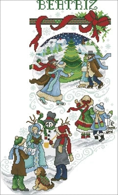 Christmas sock , 100% cotton threads Counted Cross stitch sets Kit 4