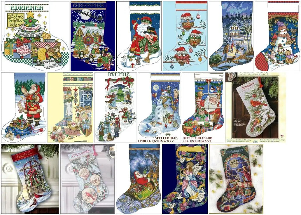 Christmas sock , 100% cotton threads Counted Cross stitch sets Kit 4