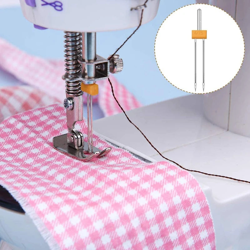 10Pcs Double Twin Needles with Plastic Box for Sewing Machine