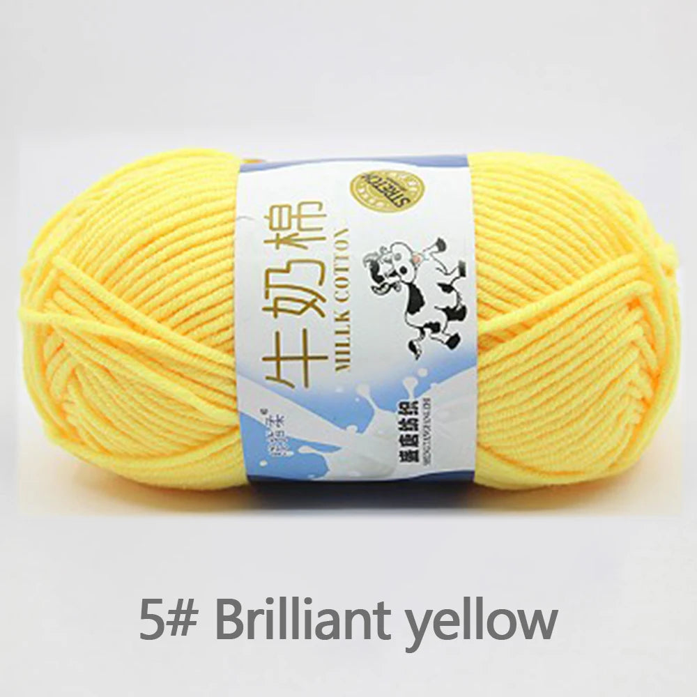 New 5Pcs colorful Soft Milk Cotton 5Ply Yarn Children, Adults