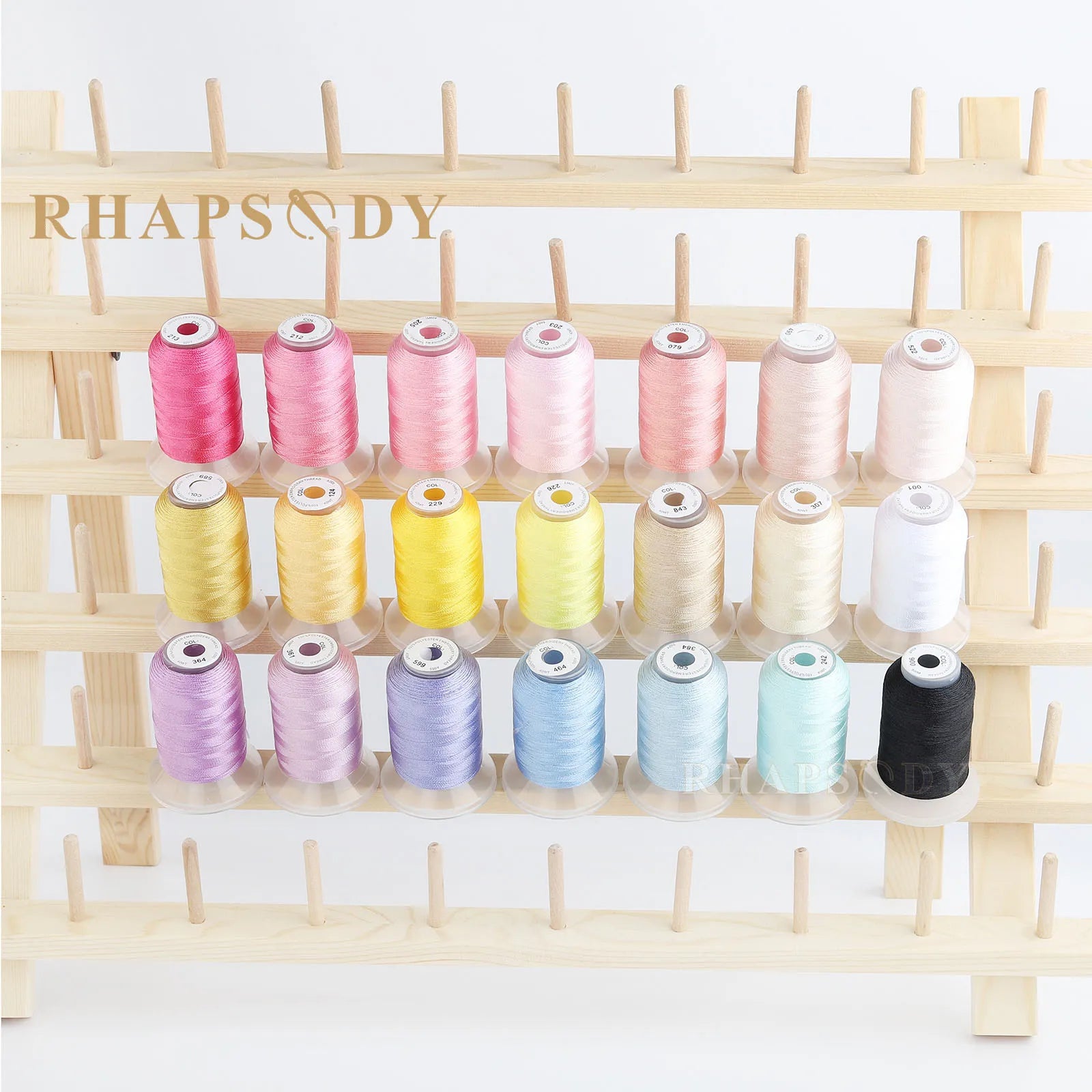 Rhapsody 40WT Polyester Embroidery Machine Thread 550Y 60 Colors