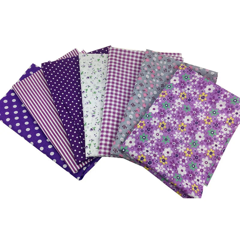 Vintage Floral Series 7 Pieces Pre-Cut Thick Cotton Quilt Fabric