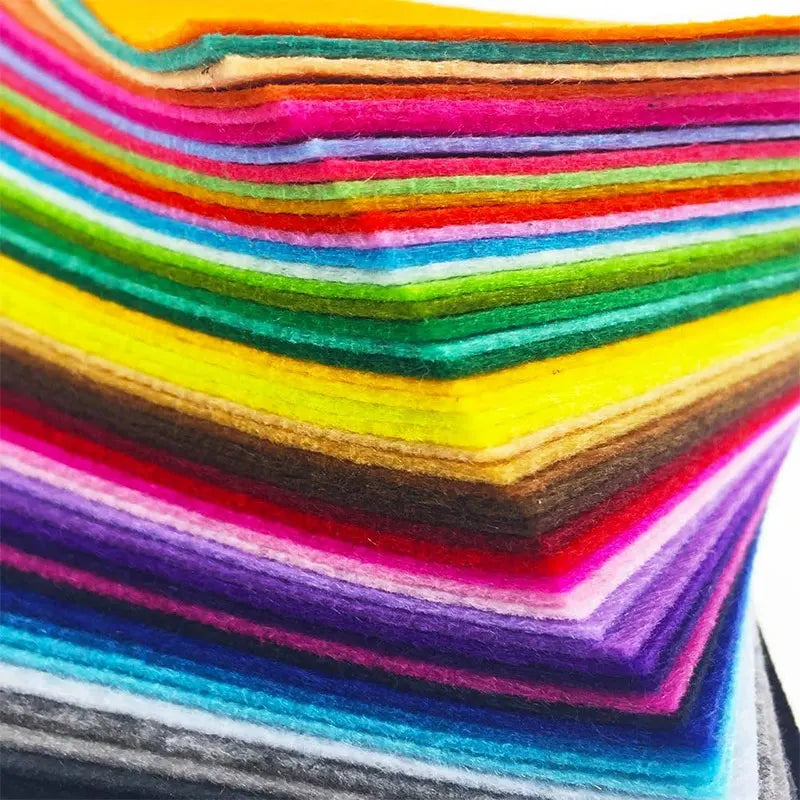 10-40Pcs Felt Fabric Sheets Assorted Colors Non-Woven 1mm Thick Square