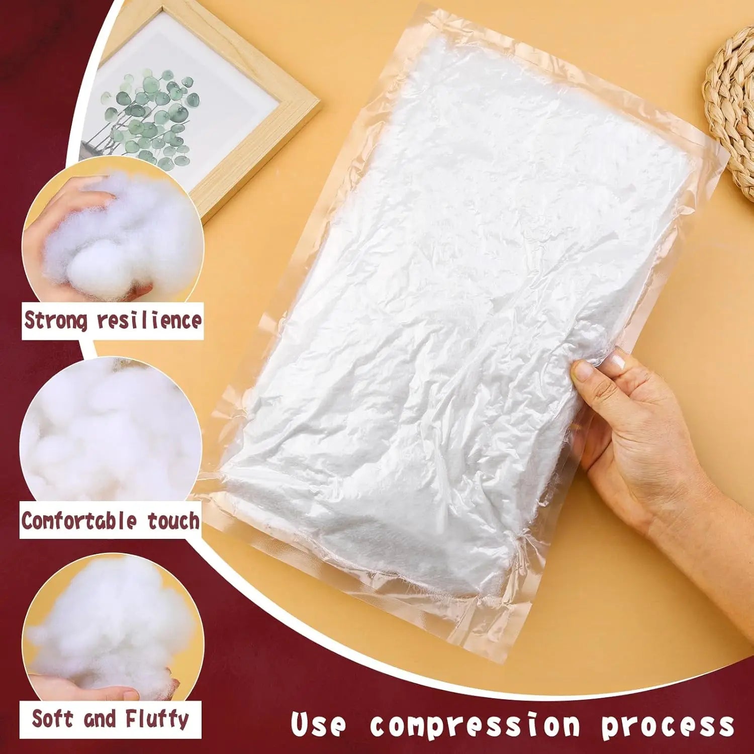 Polyfill Stuffing White High Resilience Premium Fiberfill Crochet Stuffing Craft