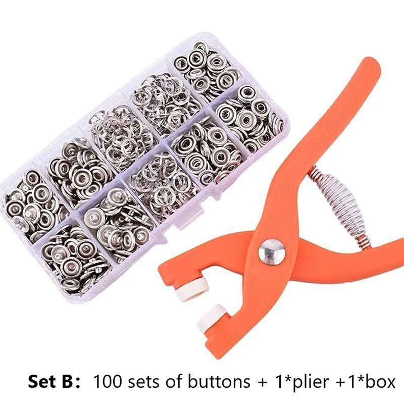 Snaps Buttons Pliers Set Snap Fasteners Sewing Buttons Press Studs