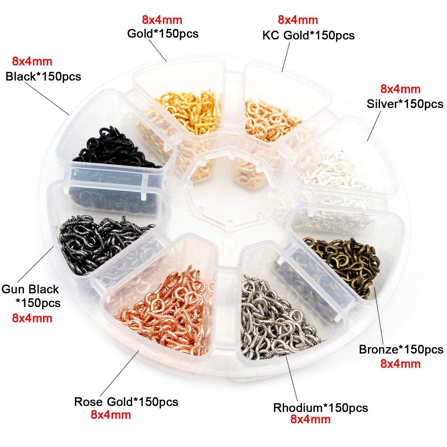 Box 3/4/5/6/7/8 10mm 8-Colors Open Jump Rings Link Loop Connector
