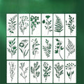 18Pcs/set DIY Flower Painting Stencils, Reusable Plastic Templates for Wood,