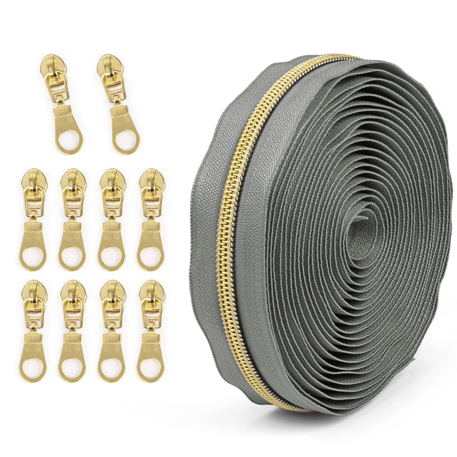 Contrast Color Zipper Set 5m 4. Zipper 10 Zipper Puller,